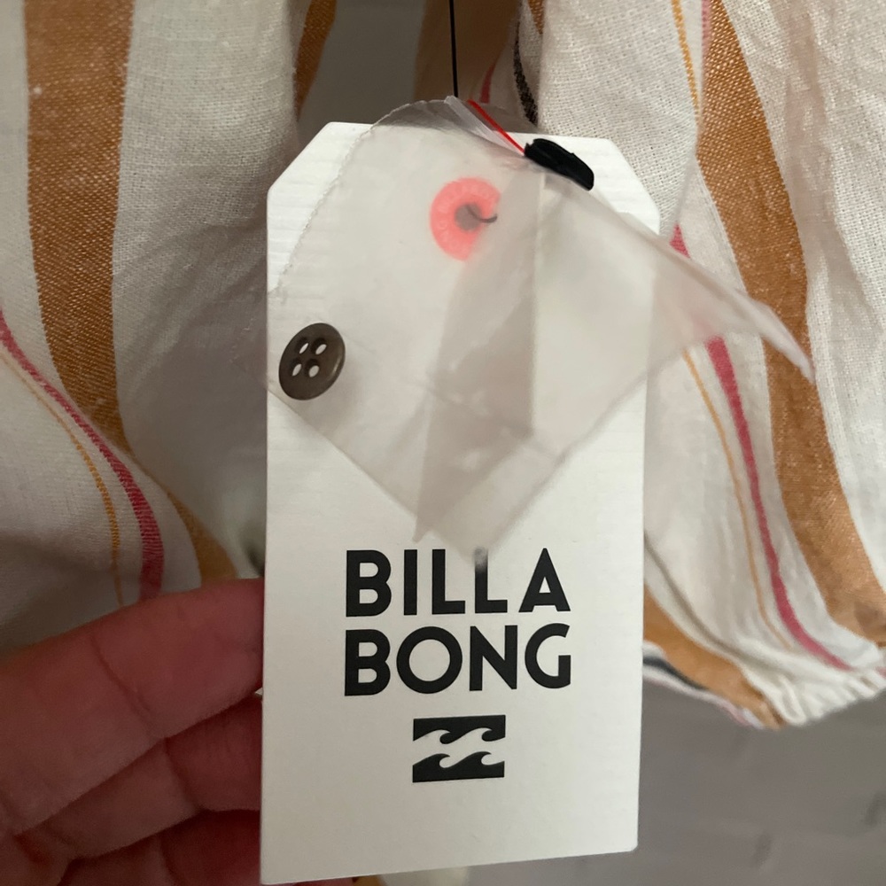 Billabong NWT stripe ruffled crossover top S - Picture 6 of 14